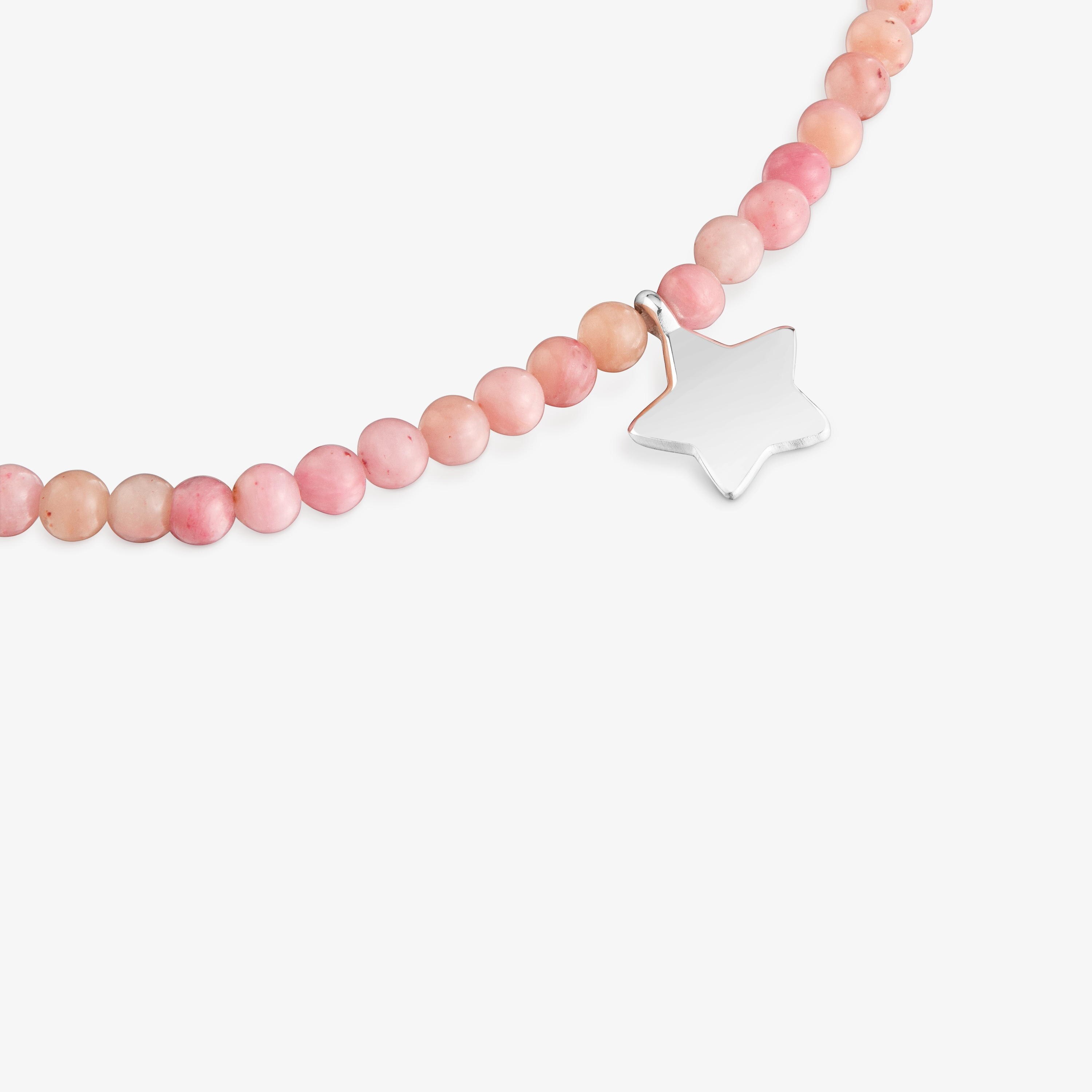 Elastic Bracelet with rhodonite and silver star TOUS Motifs