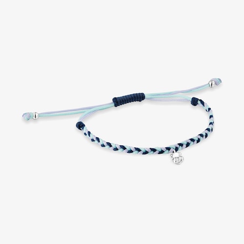 Silver and blue nylon Bracelet with bear TOUS Motifs image number 0