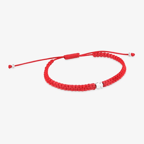 Pulsera oso de plata y nylon rojo TOUS Motivos