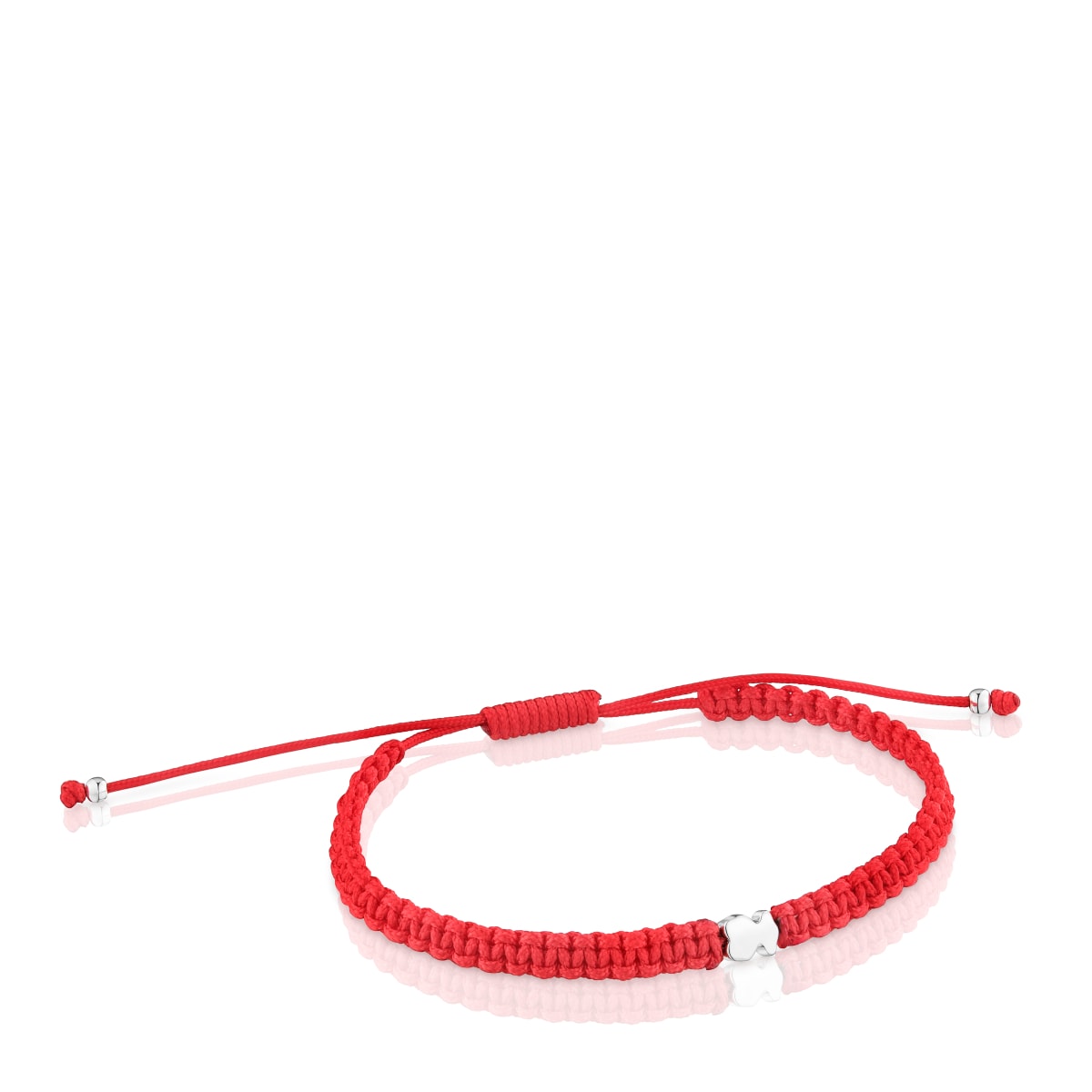 Tous - Pulsera Oso De Plata Y Nylon Rojo Tous Motivos - Plateado