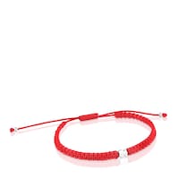 Silver and red nylon bear Bracelet TOUS Motifs
