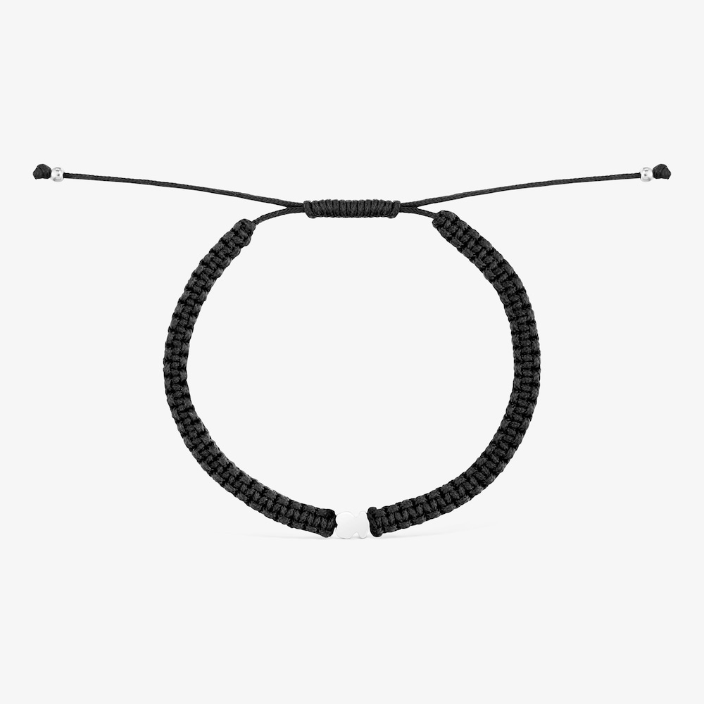 Silver and black nylon bear Bracelet TOUS Motifs
