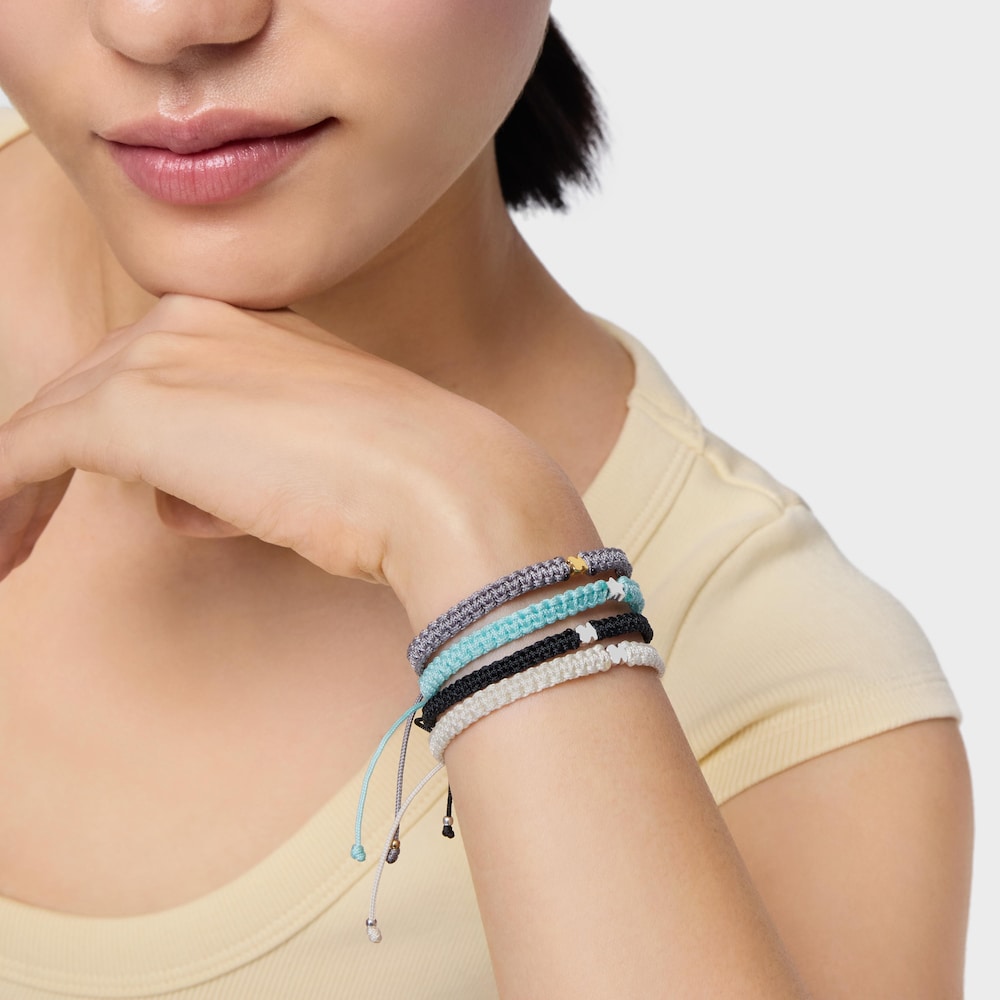 Silver and black nylon bear Bracelet TOUS Motifs