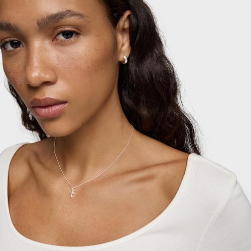 Short silver Necklace with cross TOUS Motifs