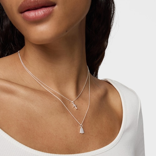 Short silver Necklace with cross TOUS Motifs