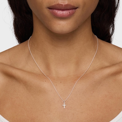 Short silver Necklace with cross TOUS Motifs