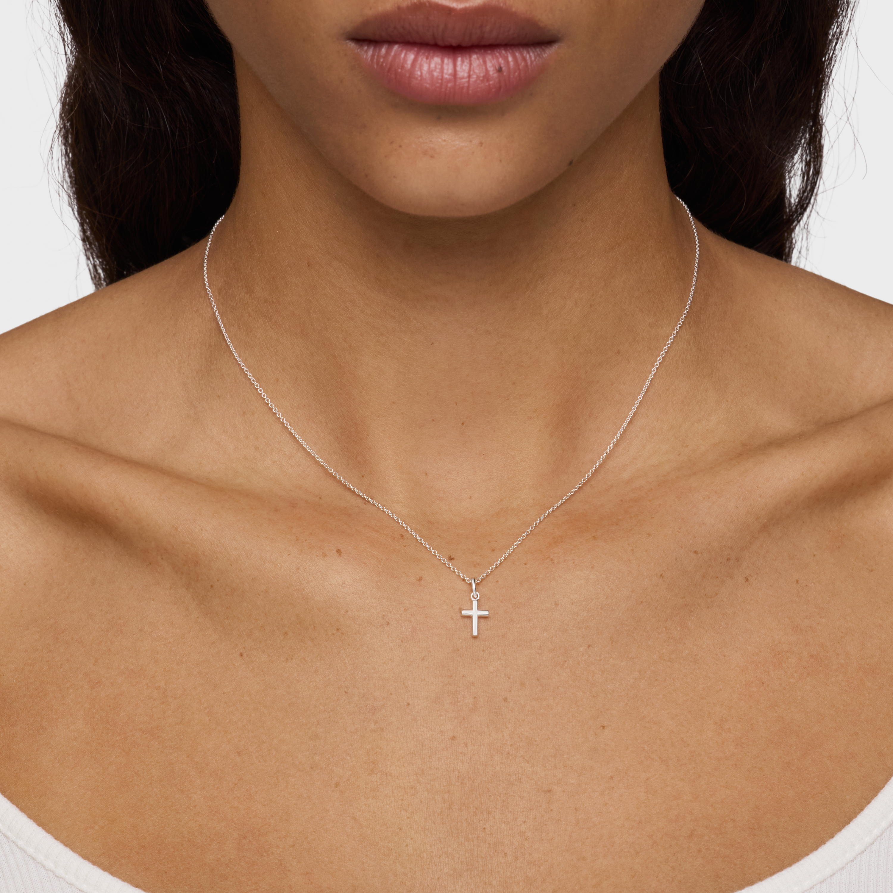 Short silver Necklace with cross TOUS Motifs