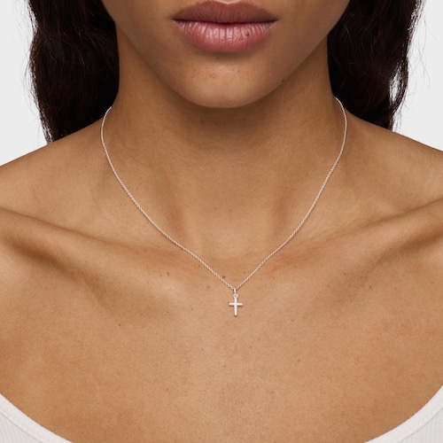 Short silver Necklace with cross TOUS Motifs