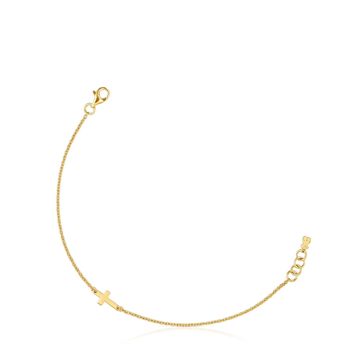 Tous - Pulsera Cadena Cruz Con Baño De Oro 18 Kt Sobre Plata Tous Motivos - Dorado