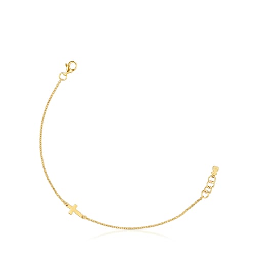 Pulsera cadena cruz con baño de oro 18 kt sobre plata TOUS Motivos