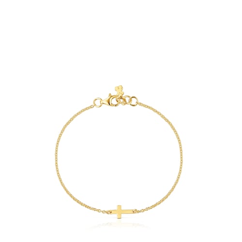 Pulsera cadena cruz con baño de oro 18 kt sobre plata TOUS Motivos