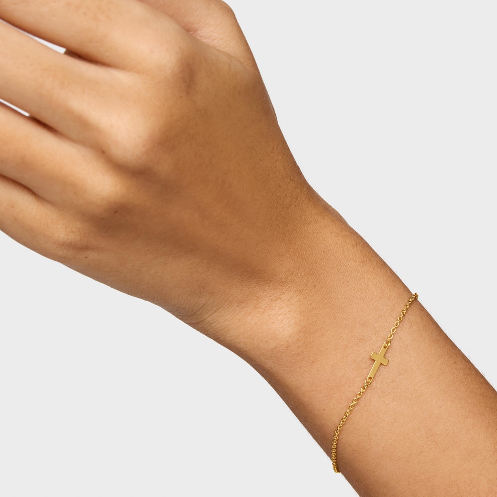Pulseira corrente cruz com banho de ouro de 18&nbsp;K sobre prata TOUS Motivos