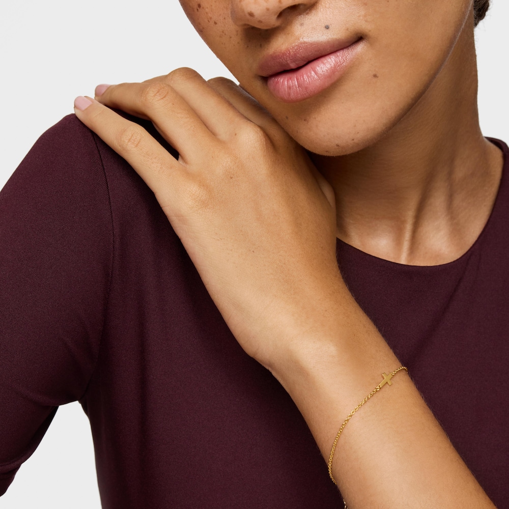 Pulseira corrente cruz com banho de ouro de 18&nbsp;K sobre prata TOUS Motivos