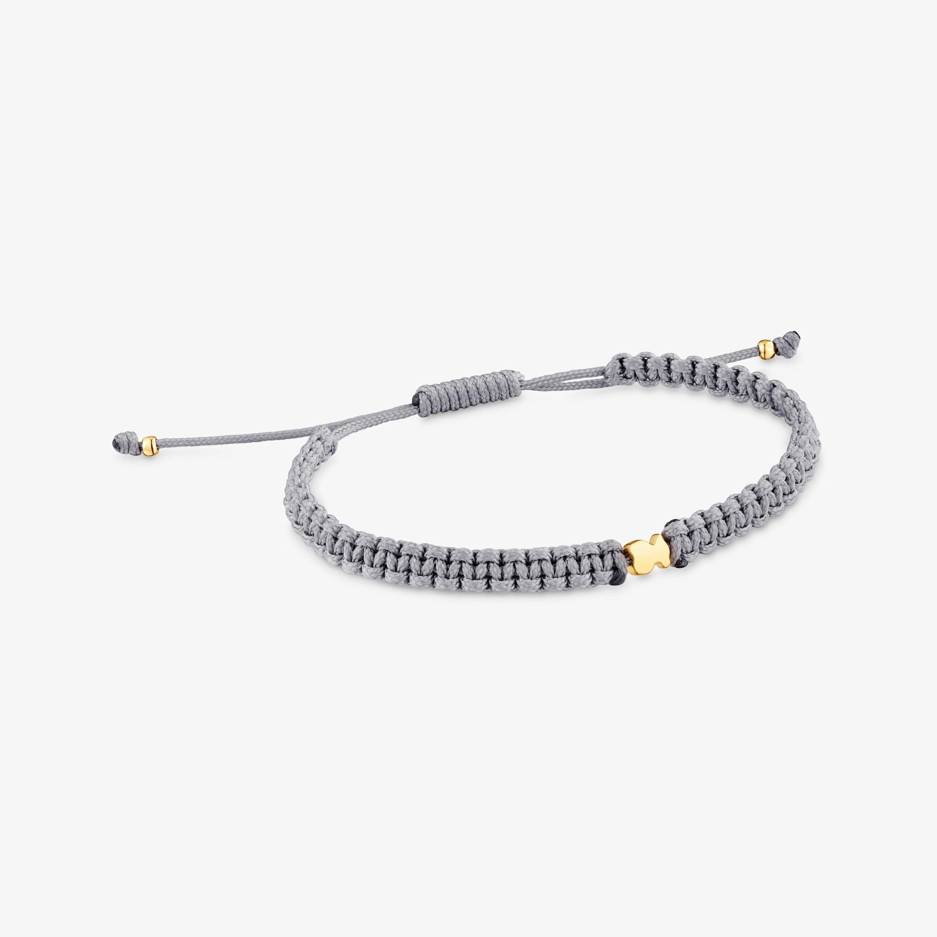 Bear Bracelet with 18K gold vermeil and gray nylon TOUS Motifs | TOUS