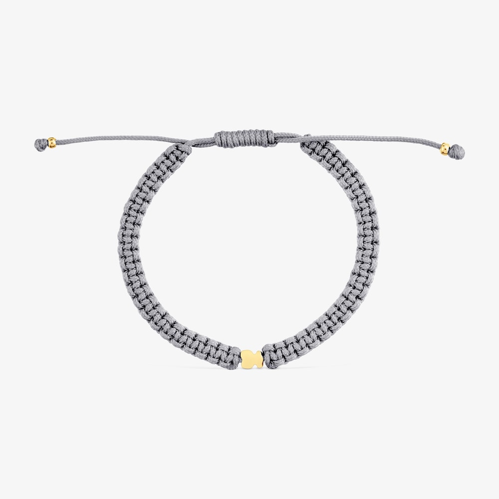 Bear Bracelet with 18K gold vermeil and gray nylon TOUS Motifs
