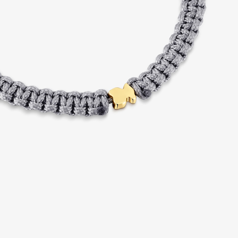 Bear Bracelet with 18K gold vermeil and gray nylon TOUS Motifs