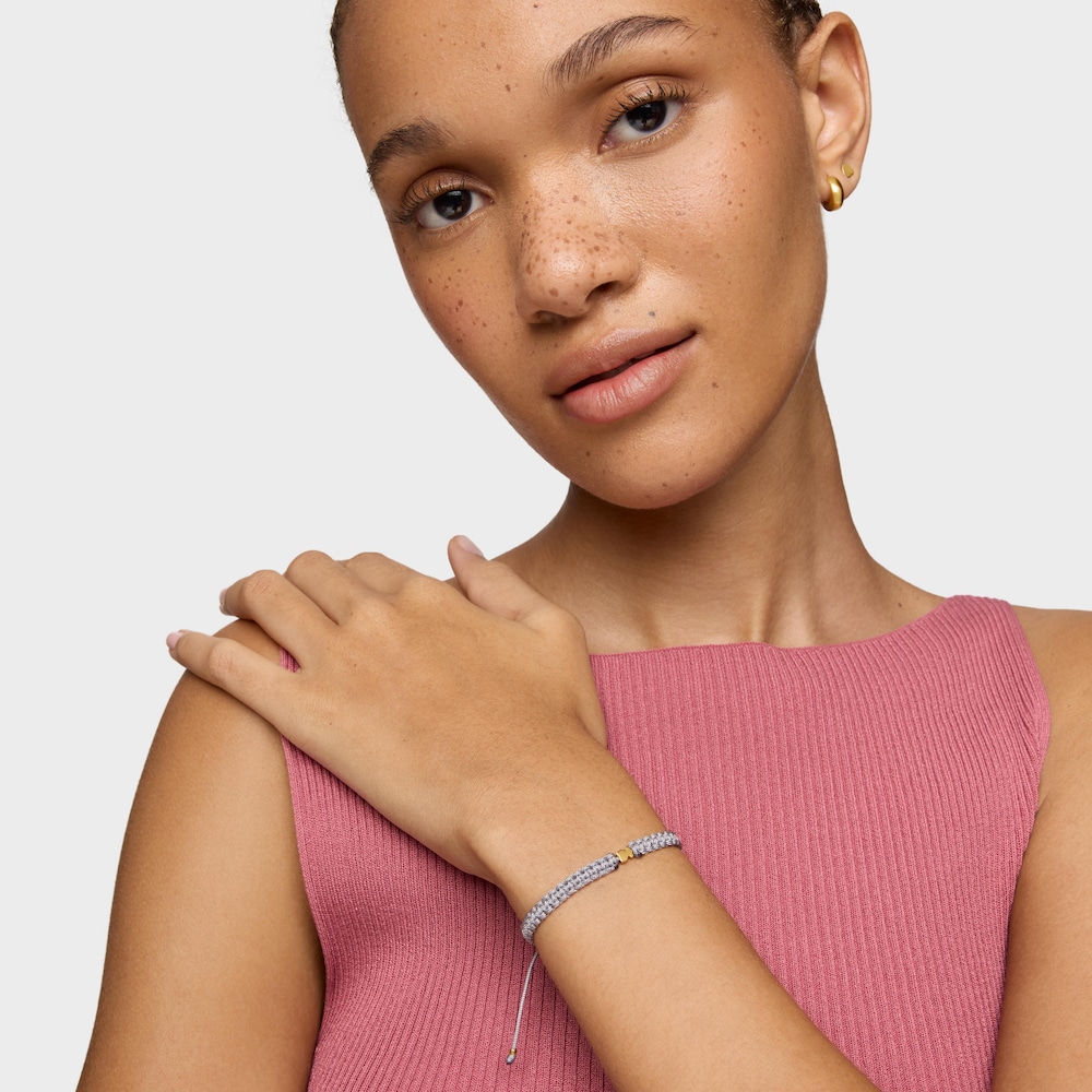 Bear Bracelet with 18K gold vermeil and gray nylon TOUS Motifs