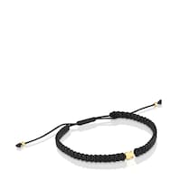 Bear Bracelet with 18kt gold plating over silver and black nylon TOUS Motifs