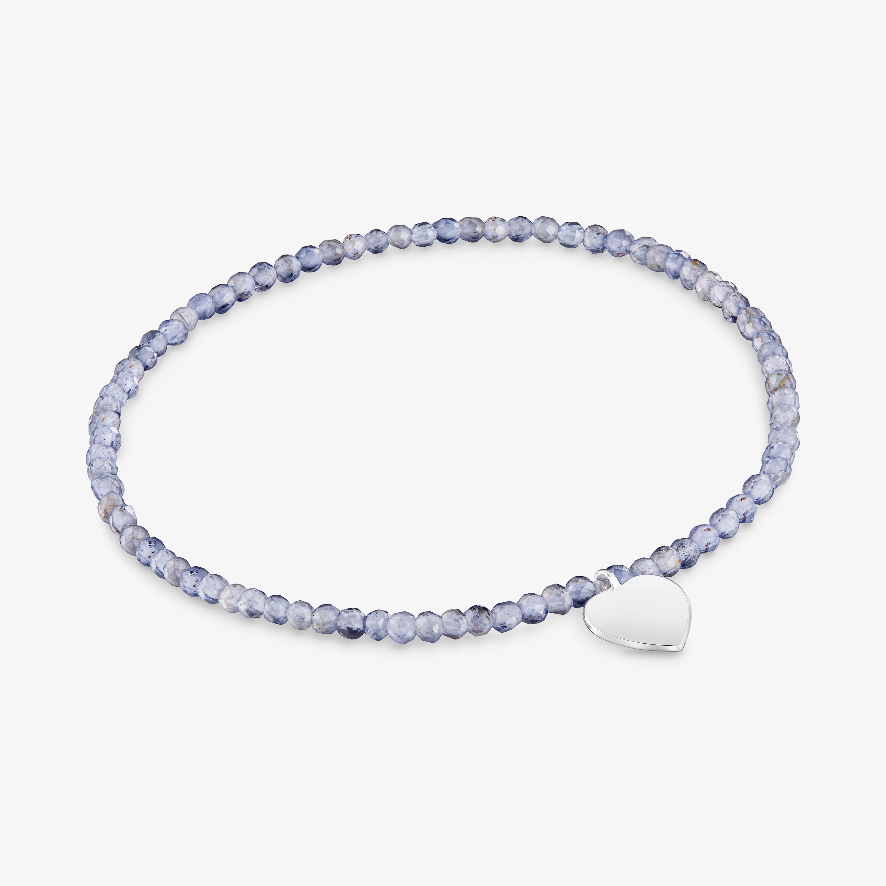 Elastic Bracelet with iolites and silver heart TOUS Motifs
