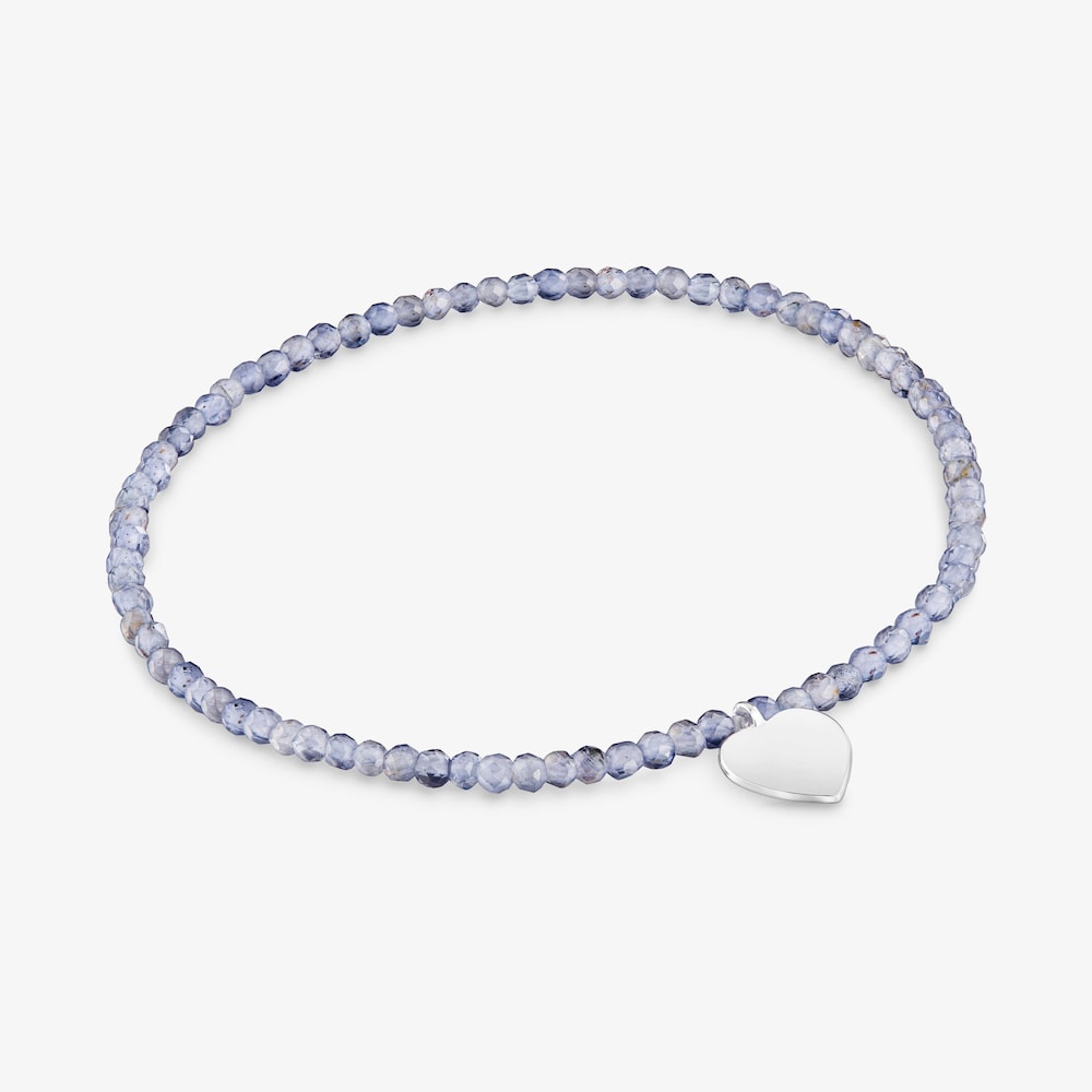 Elastic Bracelet with iolites and silver heart TOUS Motifs