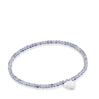 Elastic Bracelet with iolites and silver heart TOUS Motifs