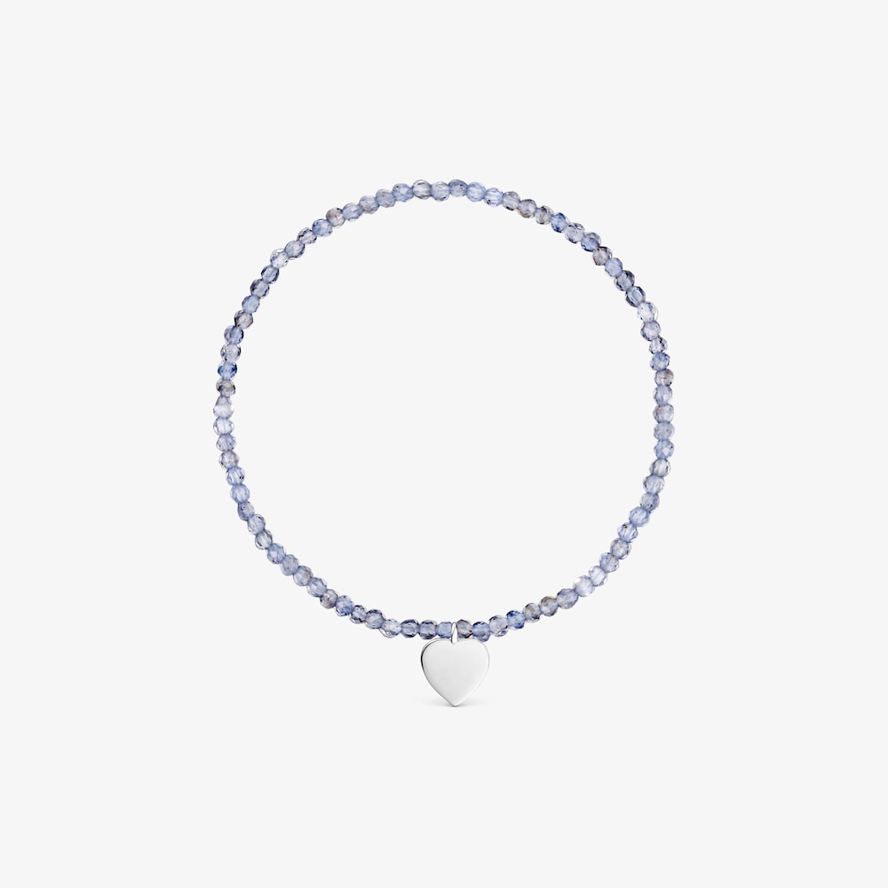 Elastic Bracelet with iolites and silver heart TOUS Motifs