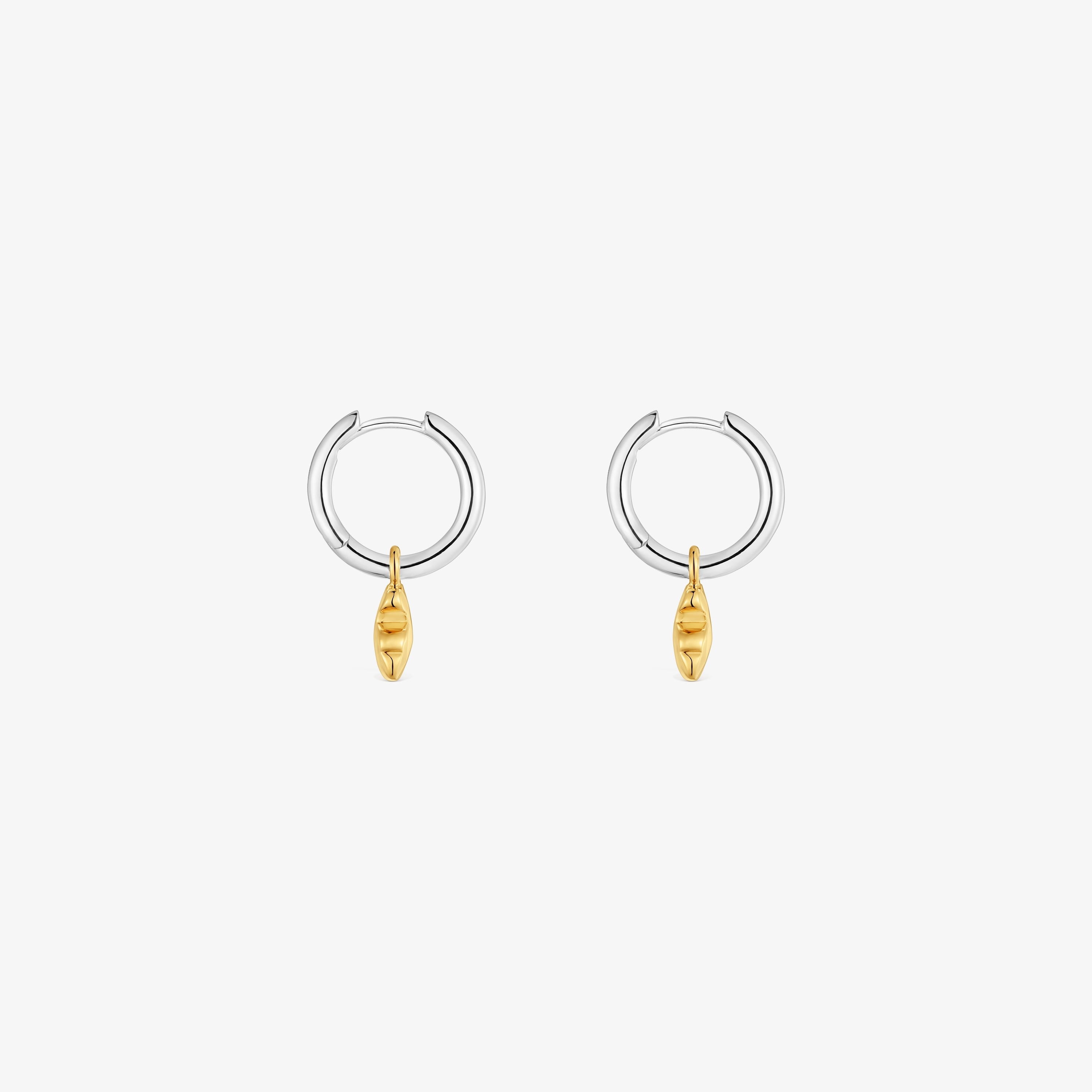Two-tone Hoop earrings with bear motif Icon Metal