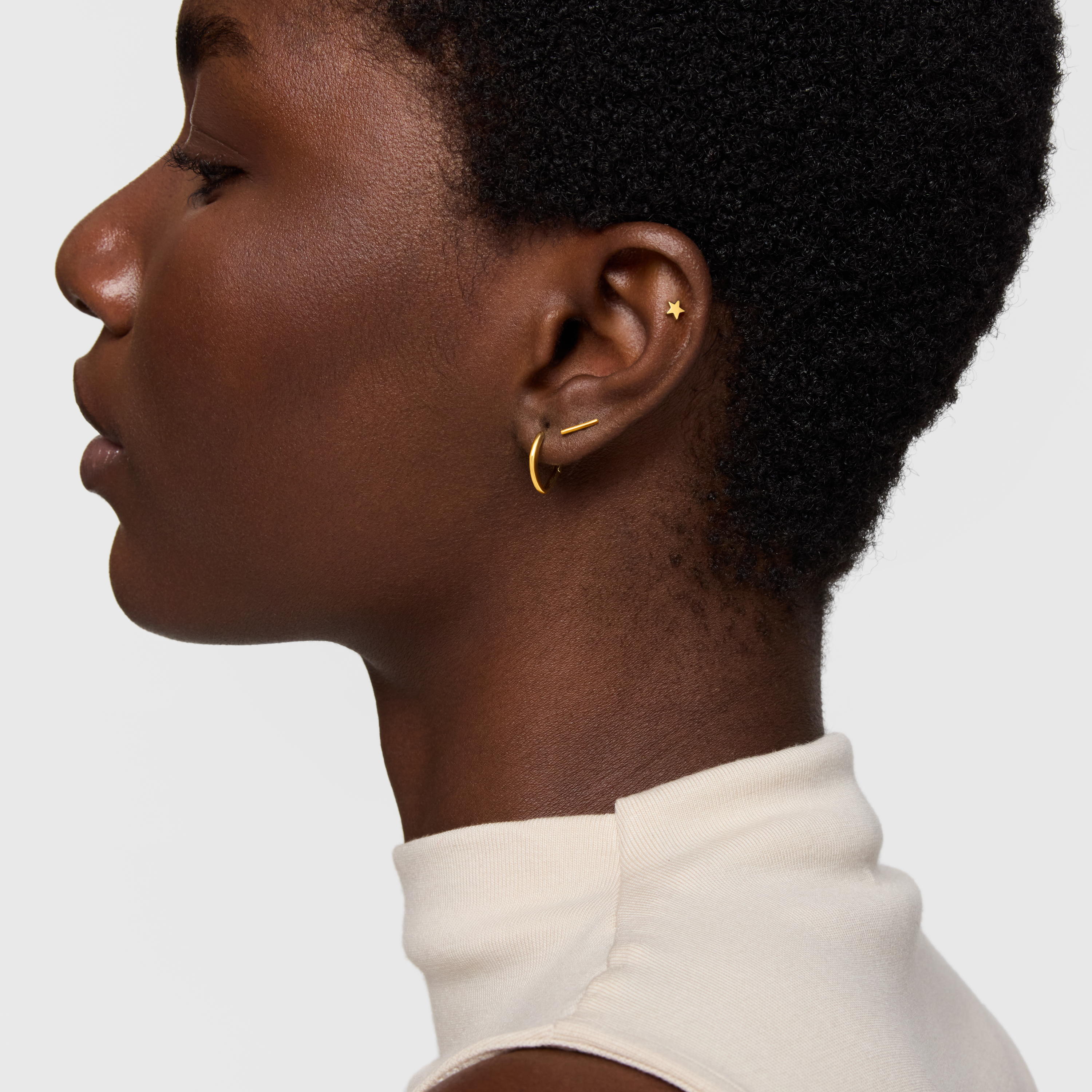 14K solid gold Piercing with 6 mm bar motif TOUS Basics