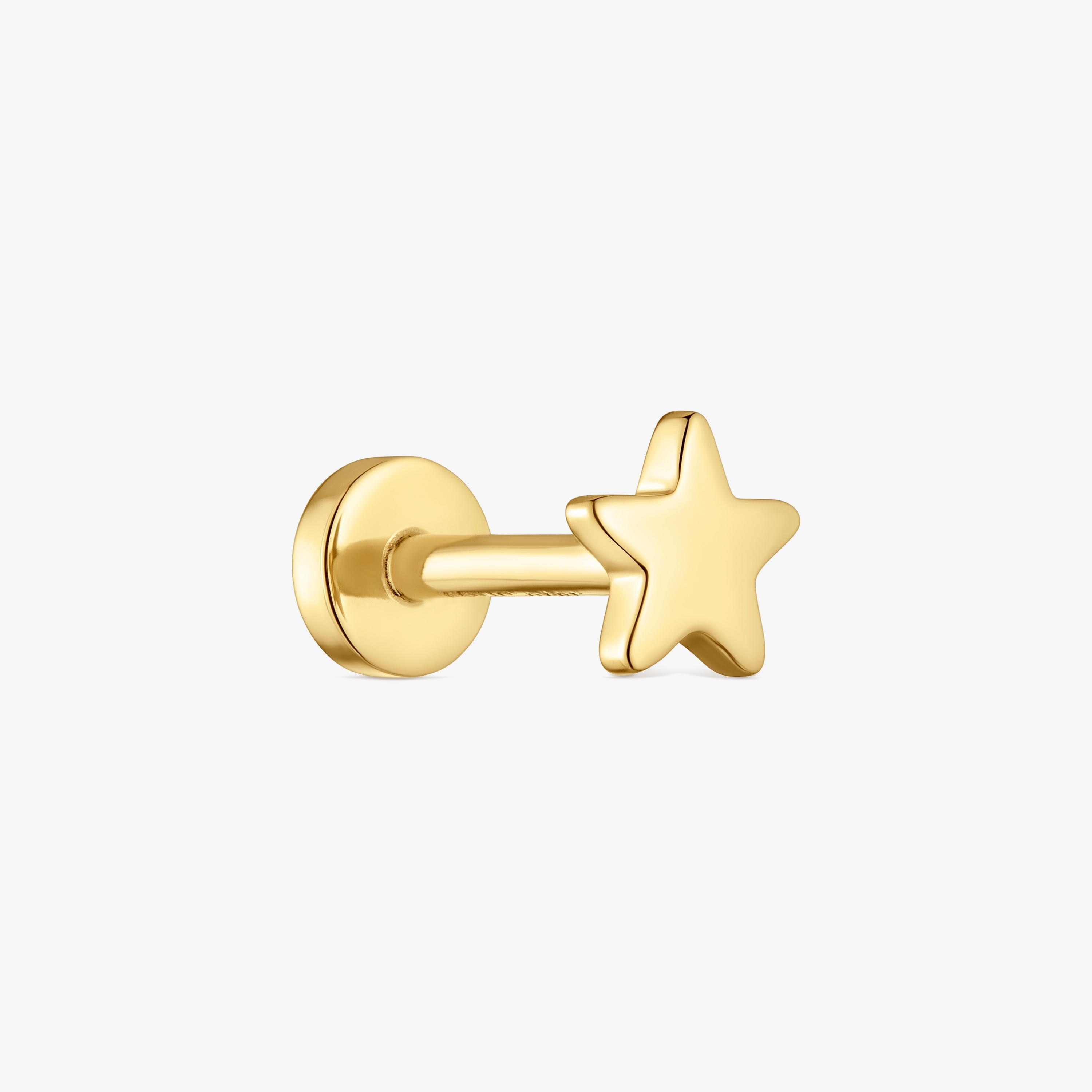 14K solid gold Piercing with 6 mm star motif TOUS Basics