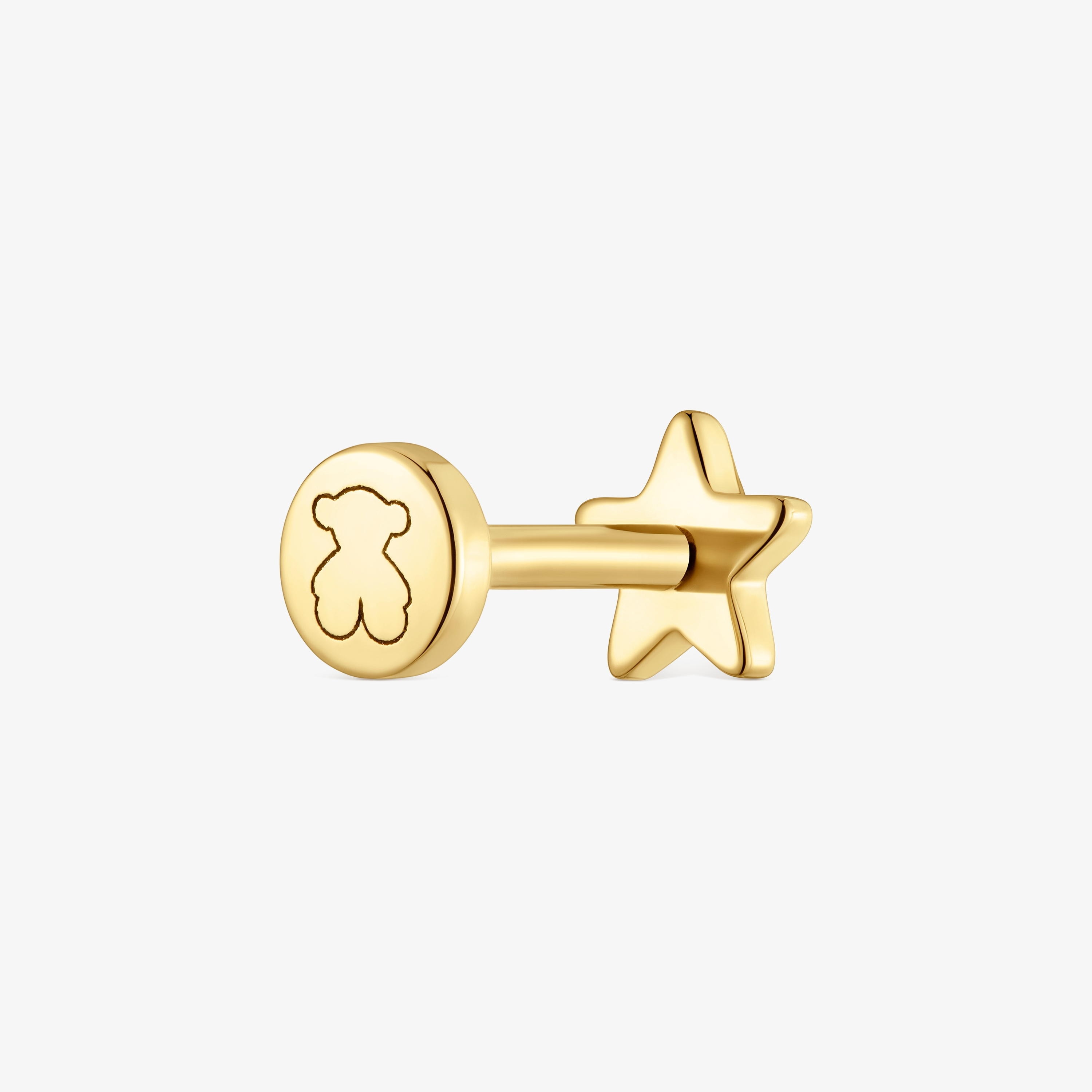 14K solid gold Piercing with 6 mm star motif TOUS Basics