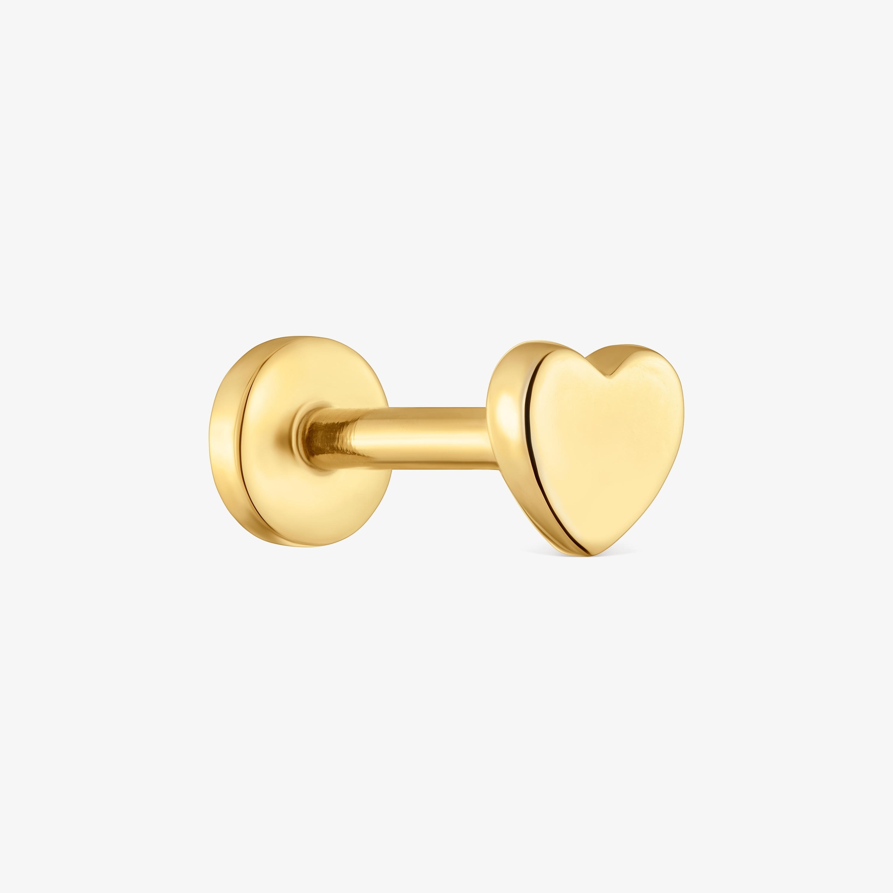 14K solid gold Piercing with 6 mm heart motif TOUS Basics