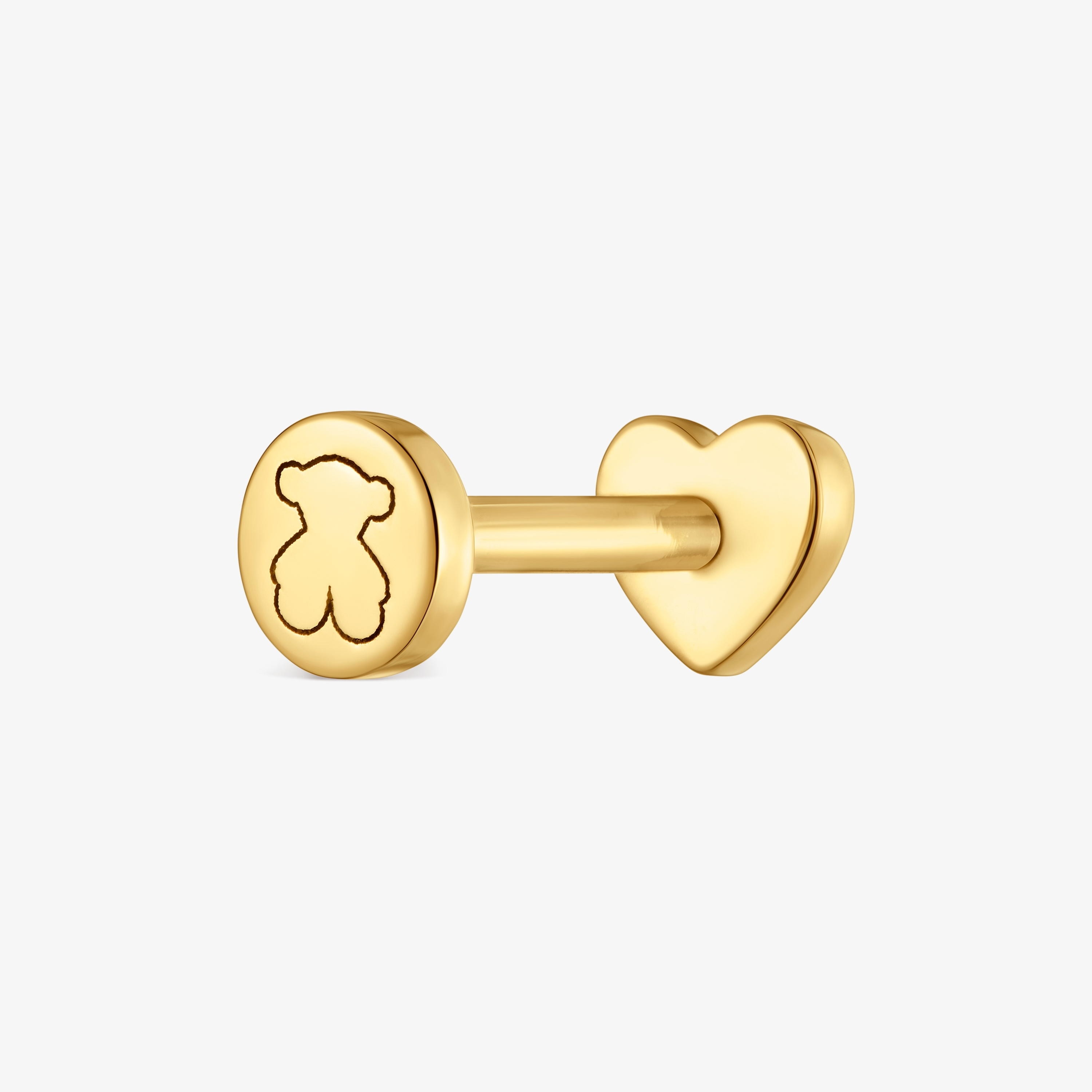 14K solid gold Piercing with 6 mm heart motif TOUS Basics