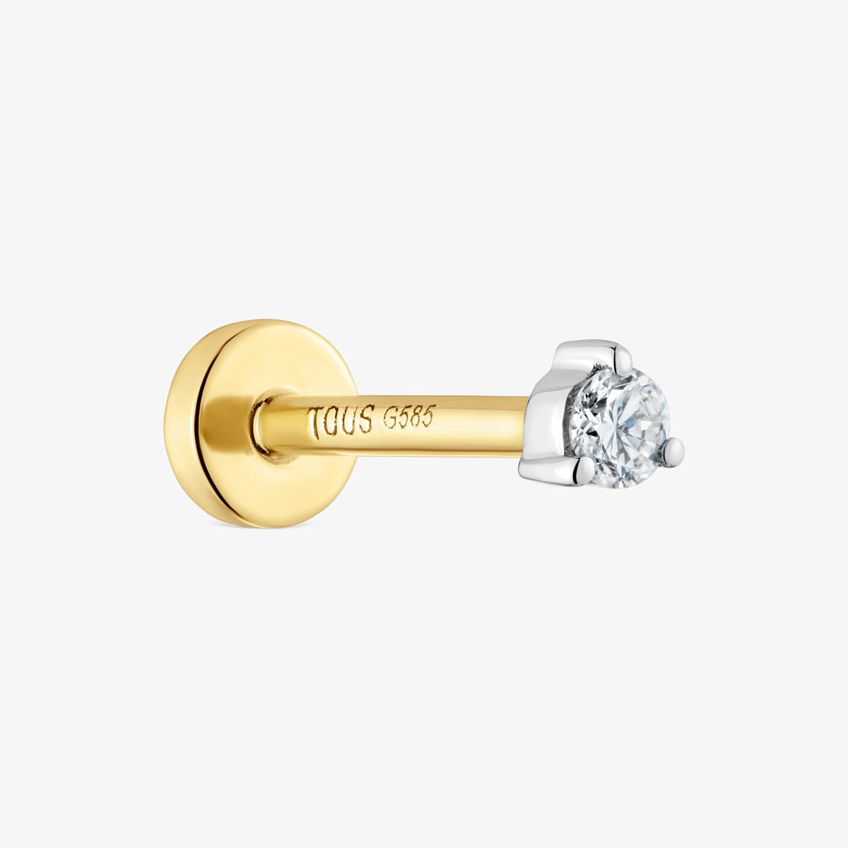 Tous - Piercing De Oro 14 Kt Y Diamante 8 Mm Tous Basics - Transparente