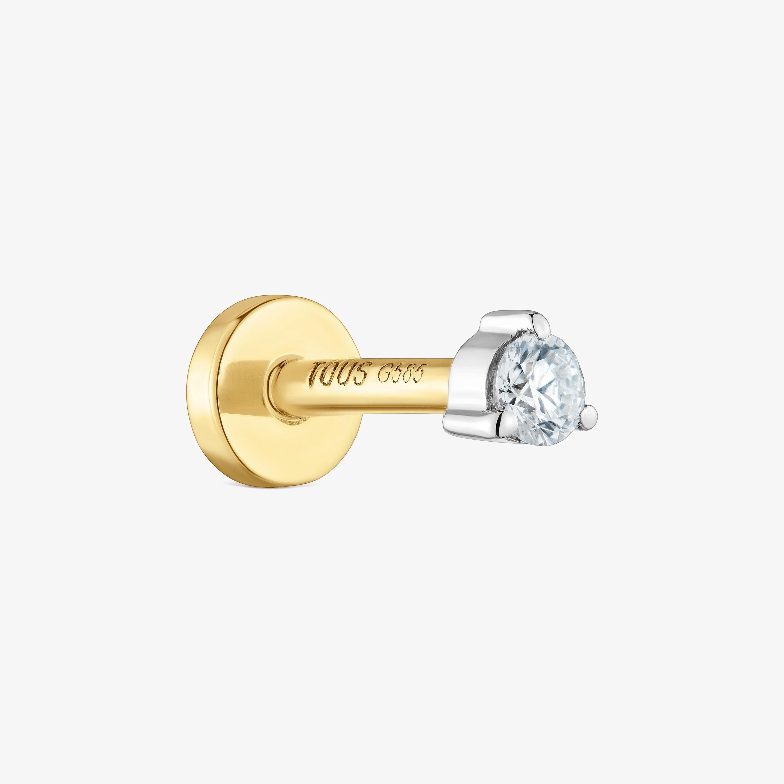 14K solid gold Piercing with 6 mm diamond TOUS Basics