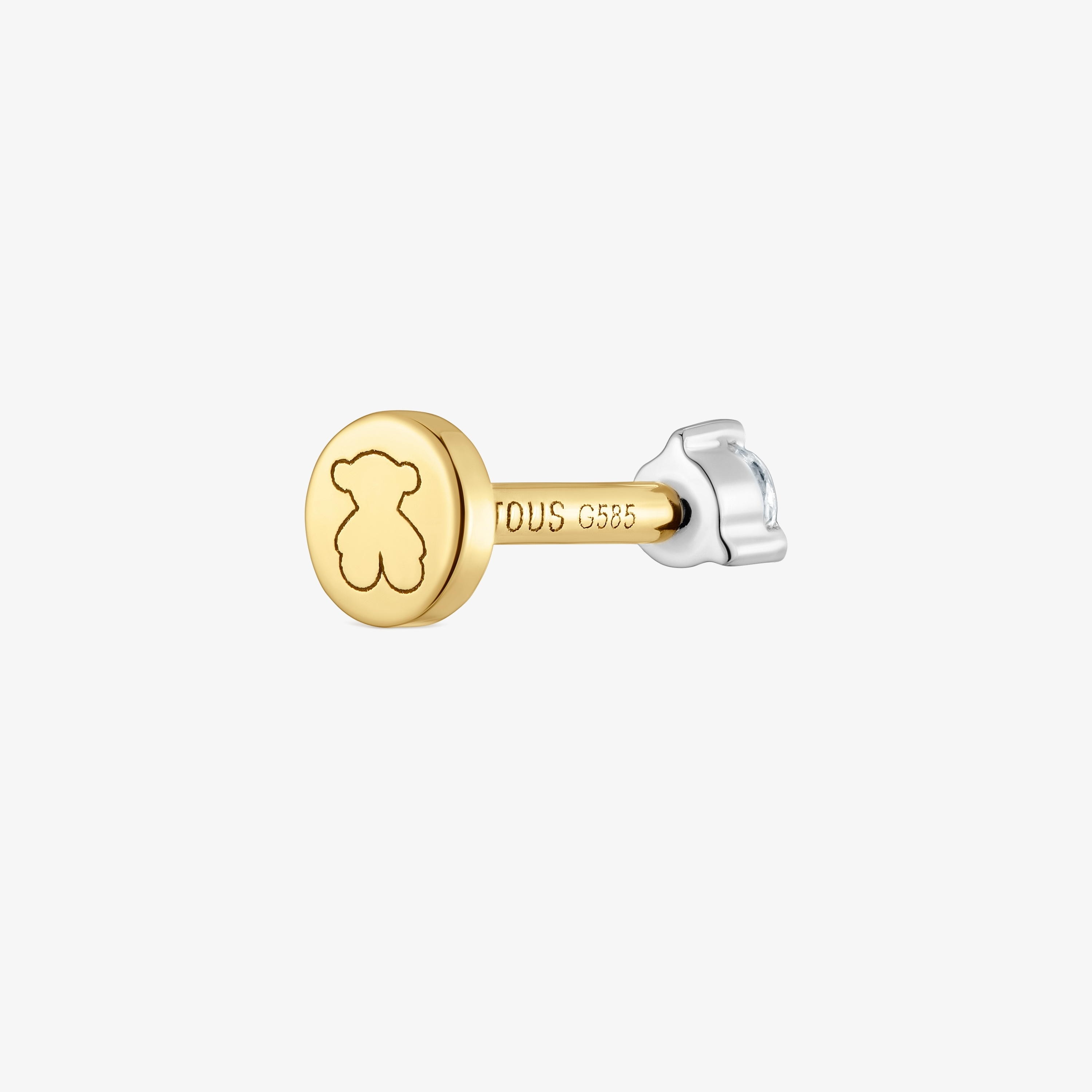 14K solid gold Piercing with 6 mm diamond TOUS Basics