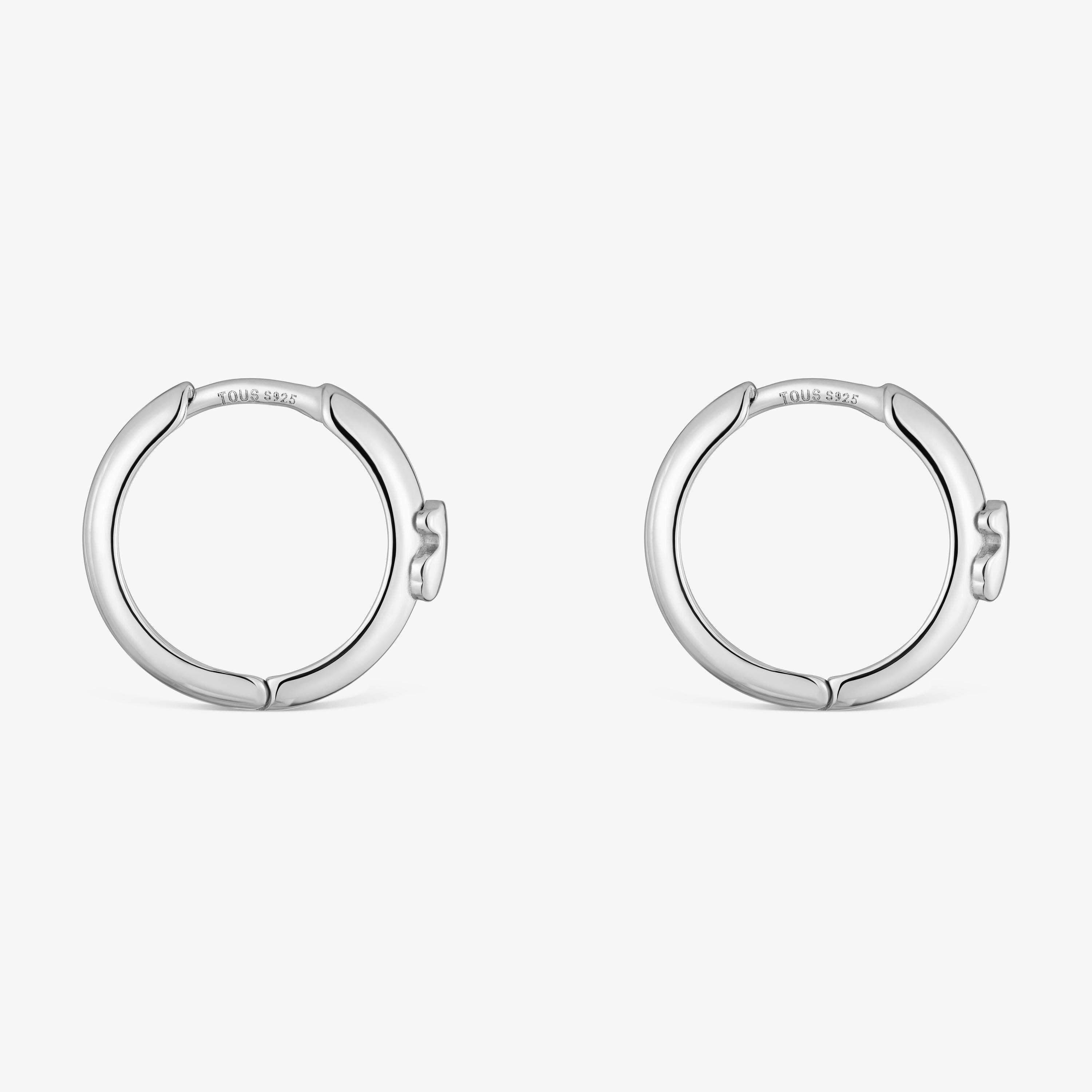 12 mm silver Hoop earrings with bear TOUS Basics