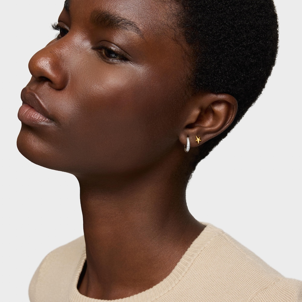 Kolczyki kreolki ze srebra 12 mm z misiem TOUS Basics