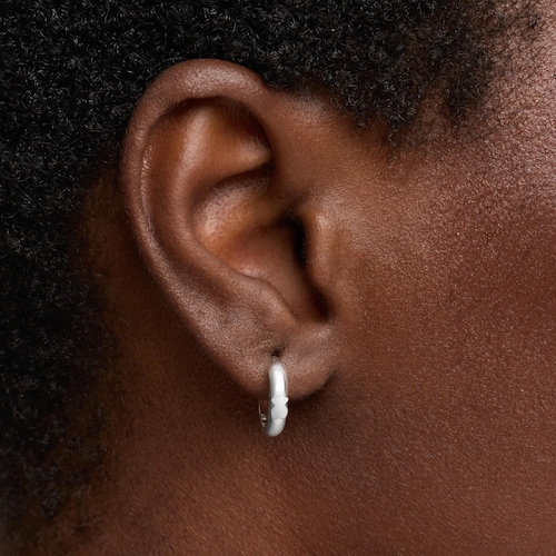 Σκουλαρίκια-κρίκοι TOUS Basics από ασήμι 12 mm με αρκουδάκι