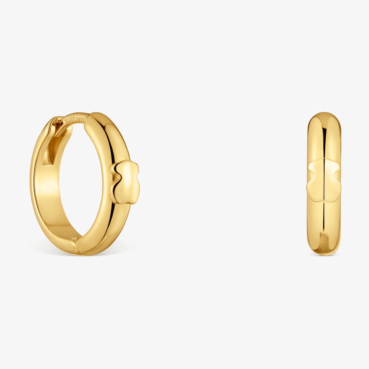 Tous - Pendientes Aro Con Oso Y Baño De Oro De 18 Kt Sobre Plata 12 Mm Tous Basics - Dorado