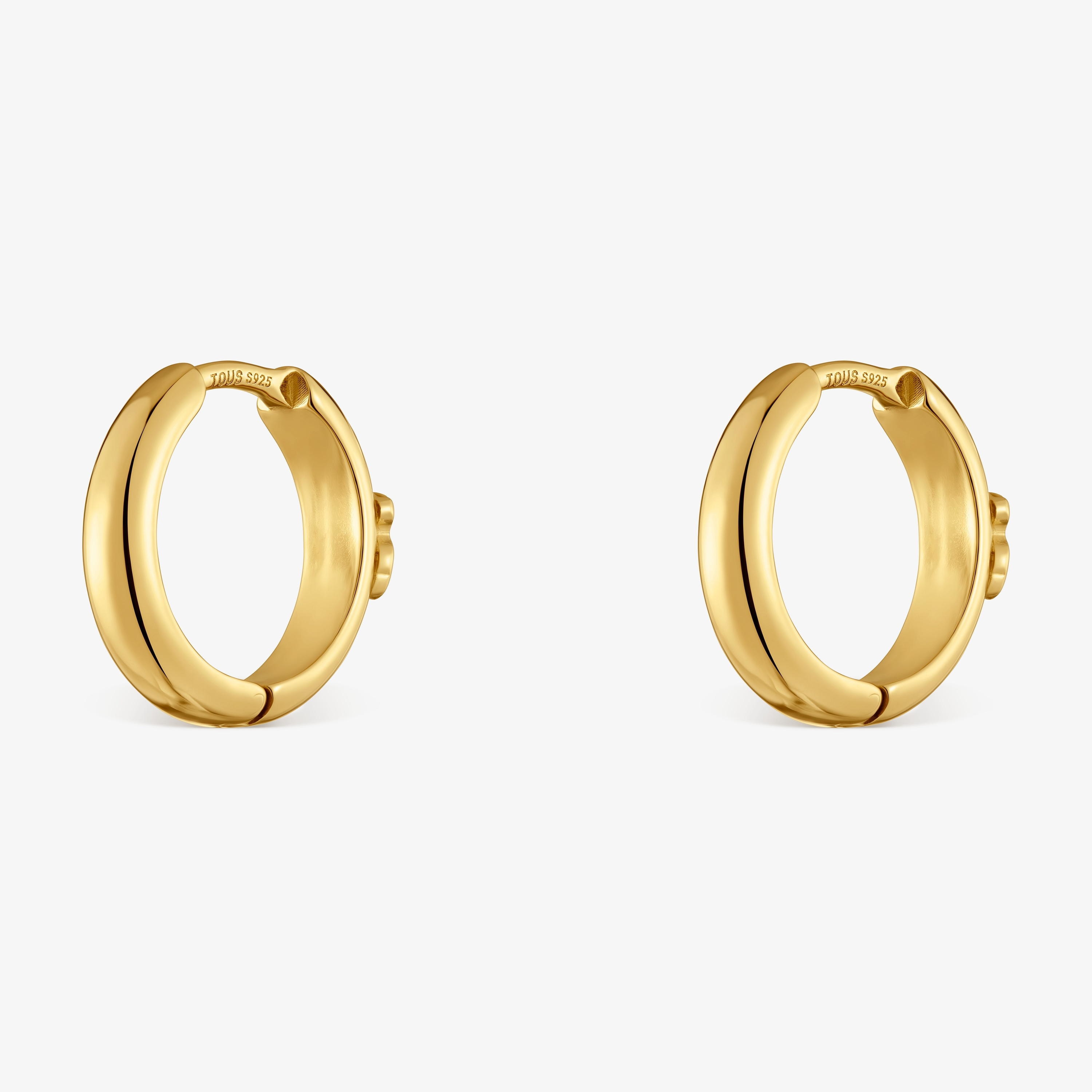 12 mm Hoop earrings with bear and 18K gold vermeil TOUS Basics