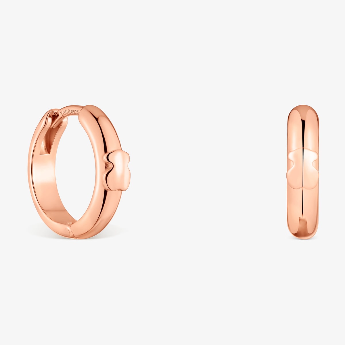 Tous - Pendientes De Aro Con Oso Y Baño De Oro Rosa 18 Kt Sobre Plata 12 Mm Tous Basics - Rosado