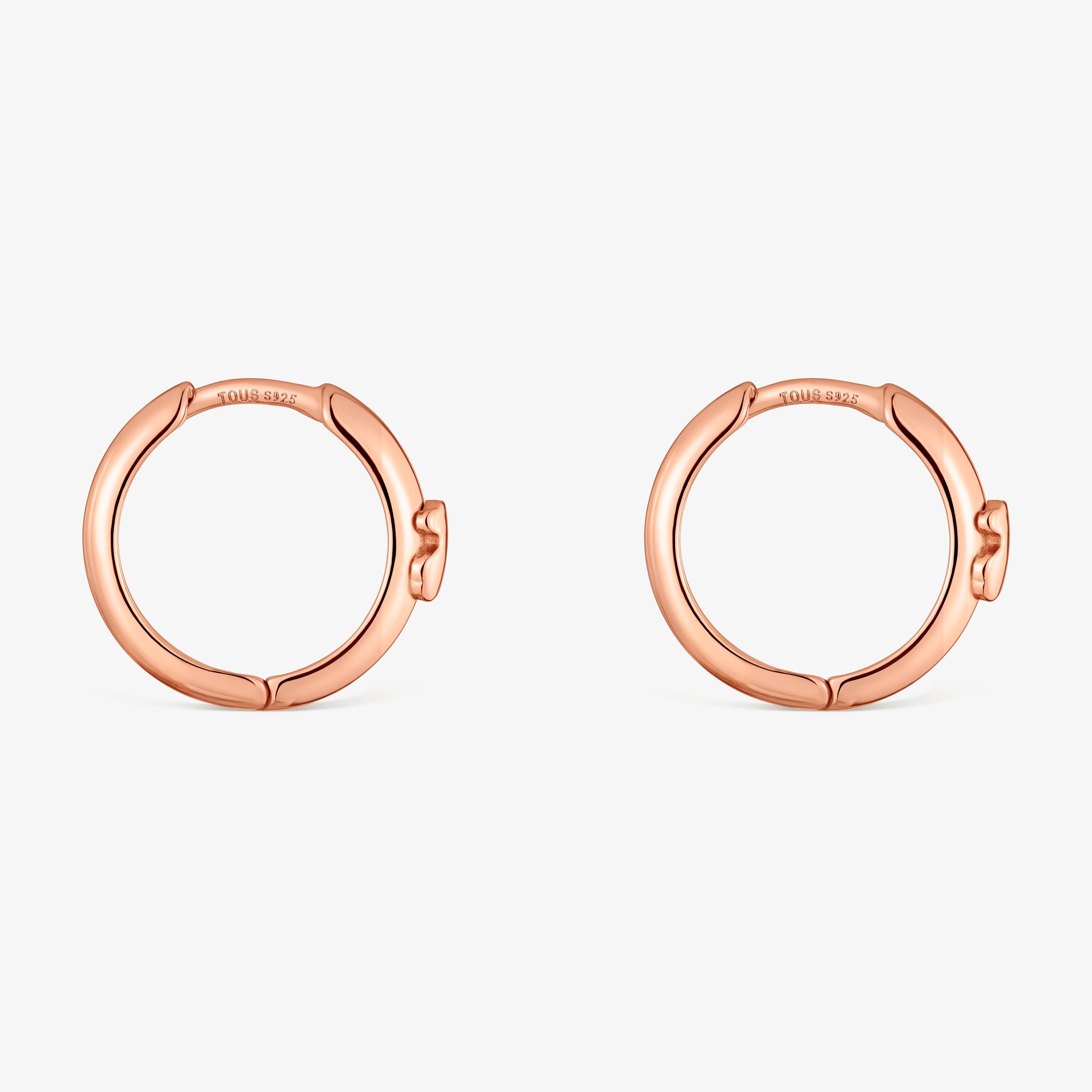 12 mm Hoop earrings with bear and 18K rose-gold vermeil TOUS Basics