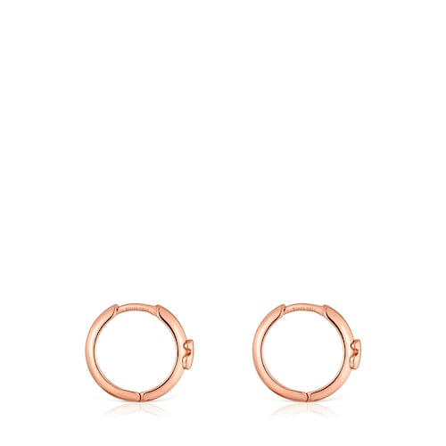 Boucles d&rsquo;oreilles anneaux avec ourson en argent plaqu&eacute; or rose 18&nbsp;ct, 12&nbsp;mm TOUS Basics