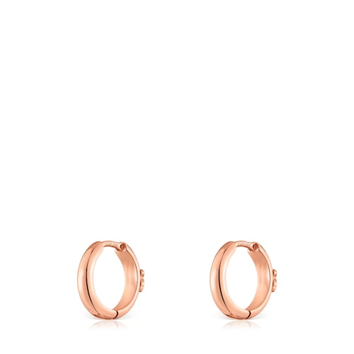 Boucles d&rsquo;oreilles anneaux avec ourson en argent plaqu&eacute; or rose 18&nbsp;ct, 12&nbsp;mm TOUS Basics