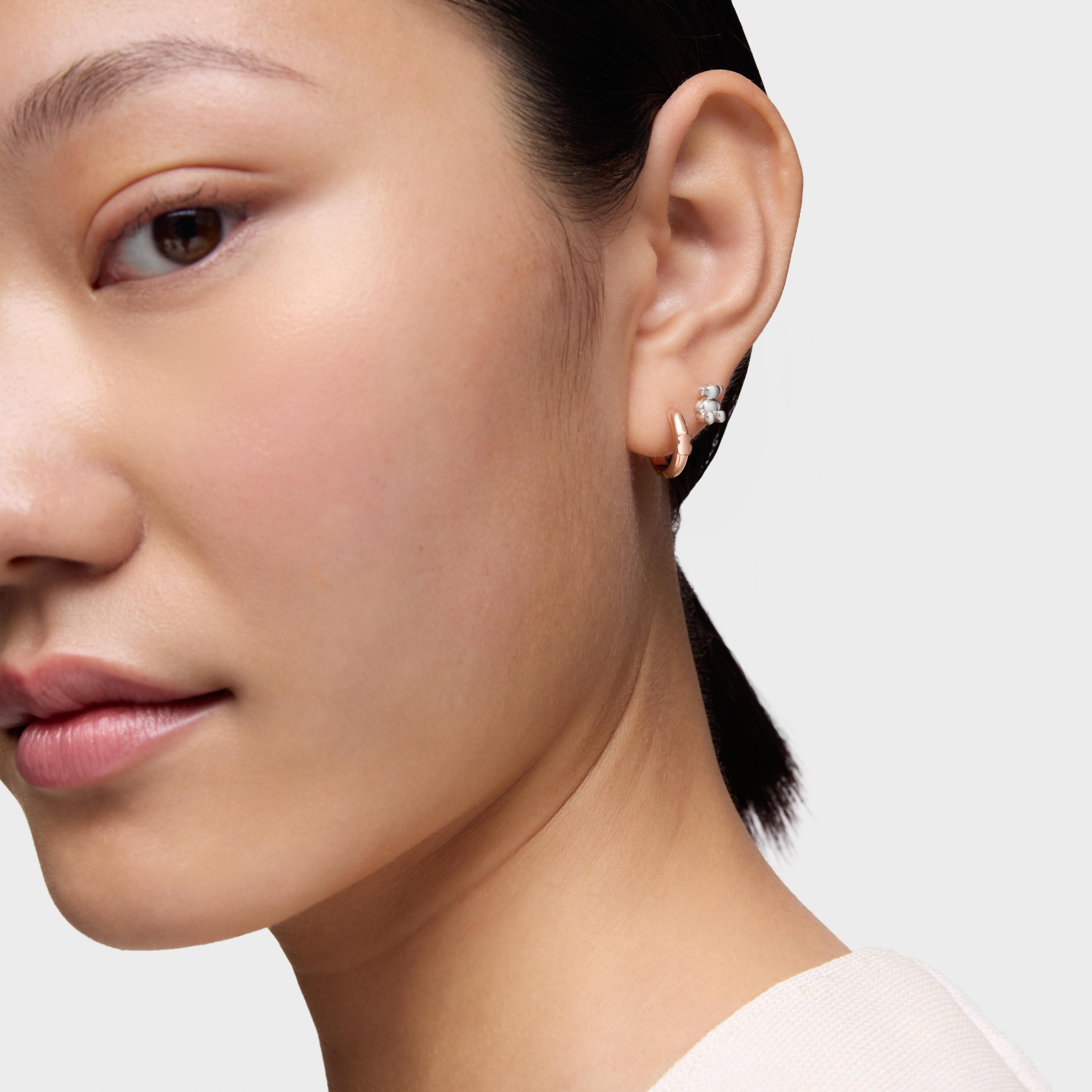 12 mm Hoop earrings with bear and 18K rose-gold vermeil TOUS Basics