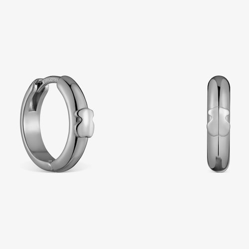 Pendientes aro con oso de plata dark silver 12&nbsp;mm TOUS Basics image number 0