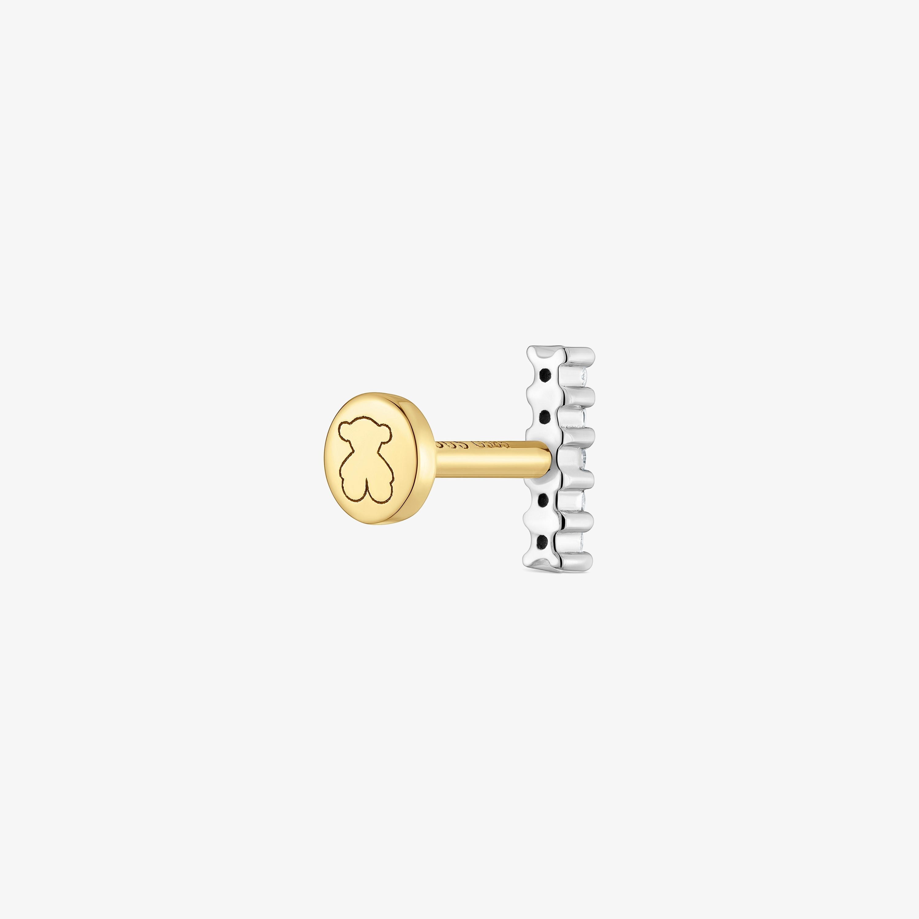 14K solid gold Piercing with 6 mm diamond strip TOUS Basics