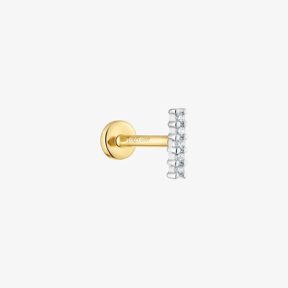 Piercing en or 14&nbsp;ct et bande de diamants 8&nbsp;mm TOUS Basics