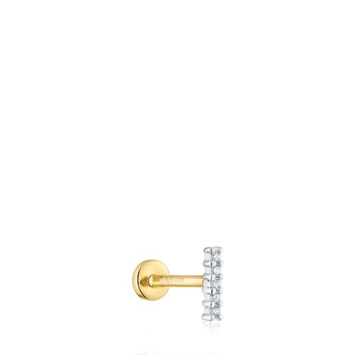 Piercing ze złota 14-karatowego z diamentowym paskiem 8 mm TOUS Basics