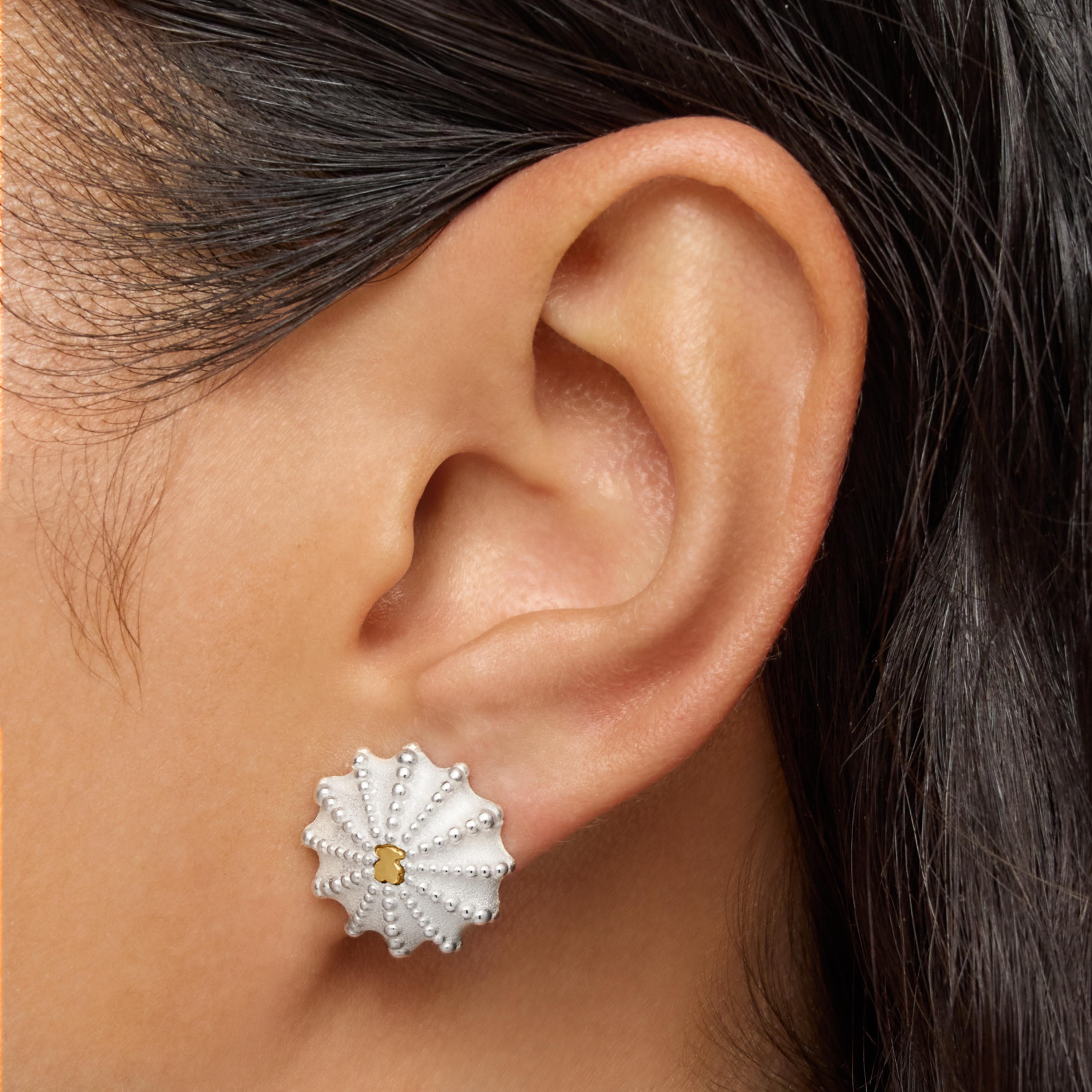 mm two-tone Earrings TOUS Grain Arrecife de Coral